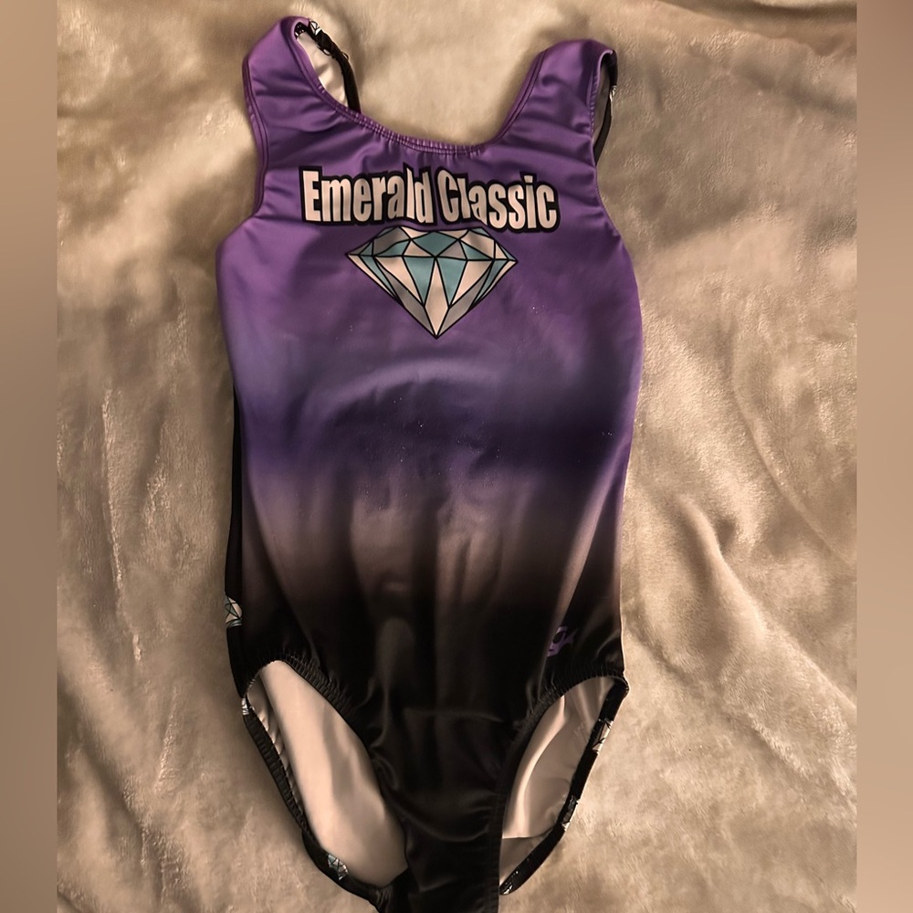 Purple and Black gymnastics leotard